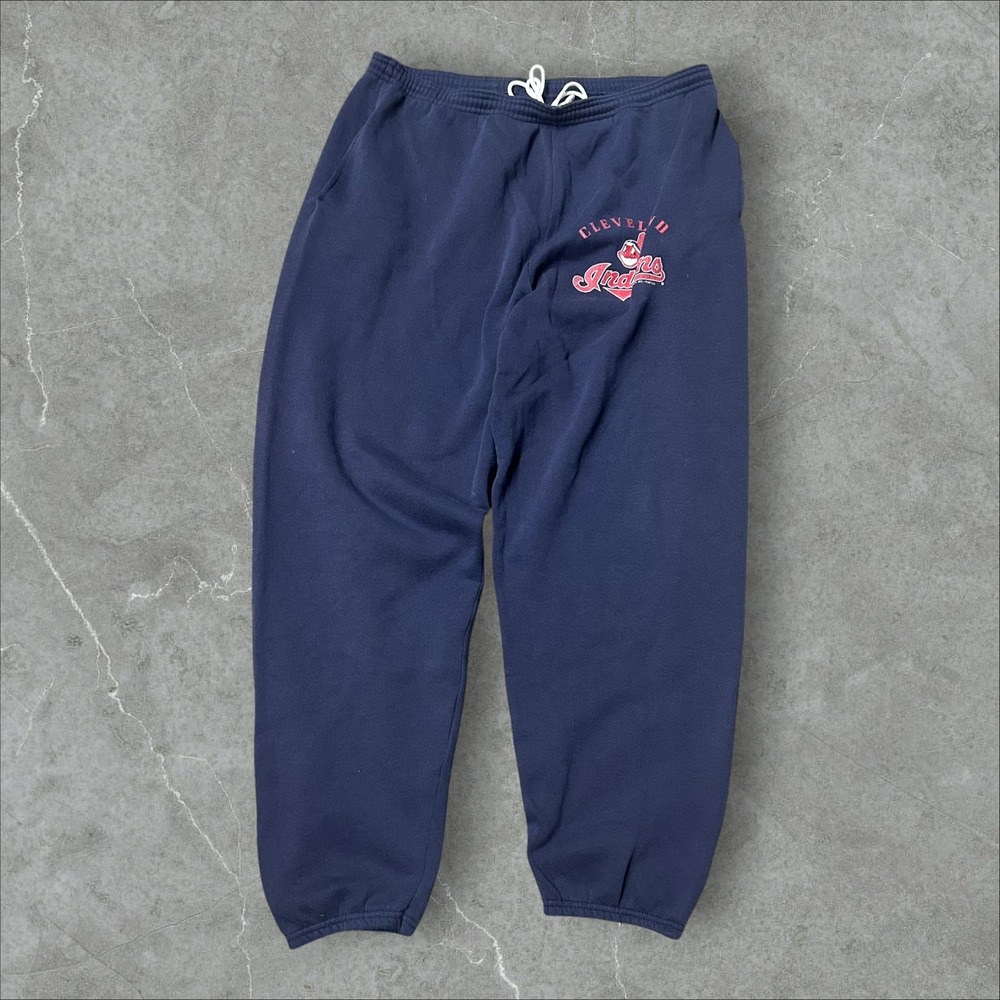 Lee Sport Sweatpants Men XL Navy Blue Cleveland Indians MLB Vintage 90s Joggers